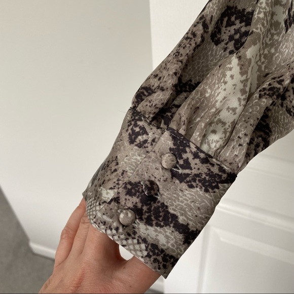 Satin Snakeskin Crossover Bodysuit - Picture 8 of 10